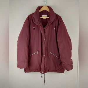 Eddie Bauer Vintage Goose Down Puffer Jacket | Maroon | XL Women's